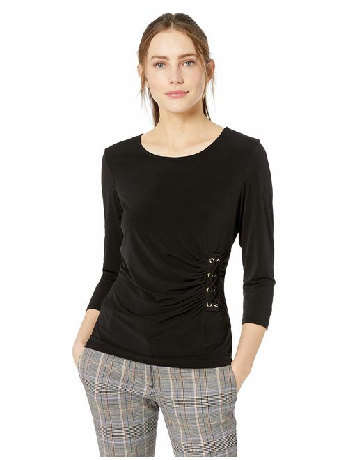 Calvin Klein Women's 3/4 Sleeve with Knit Lacing