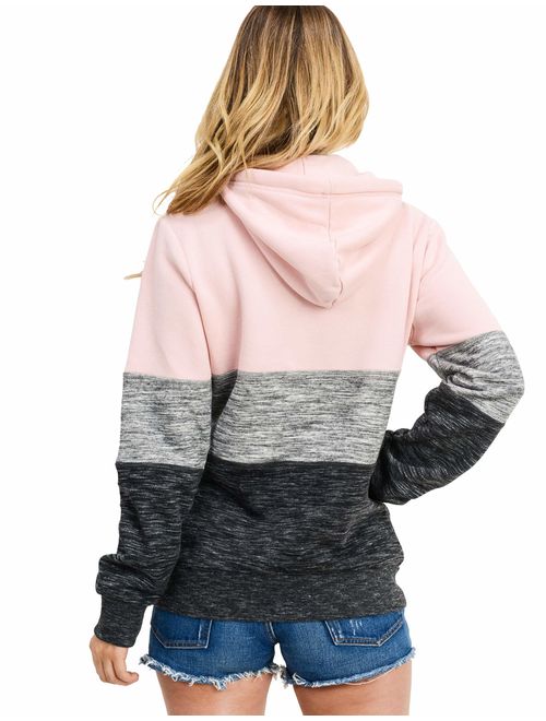 Fastbot womens Full Zip Hoodie Zipper Up Sweatshirt Solid Color Pullover Long Sleeve Casual Outwear Kangaroo Pocket