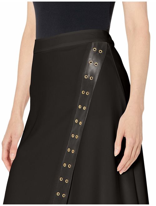 Calvin Klein Women's Skirt with Faux Leather and Rivet Detail