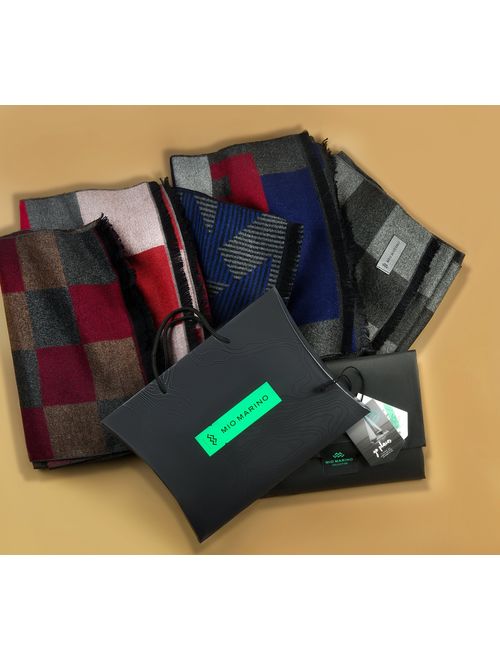 Marino's Winter Cashmere Feel Men Scarf,100% Cotton Fashion Scarves, In Elegant Gift Box