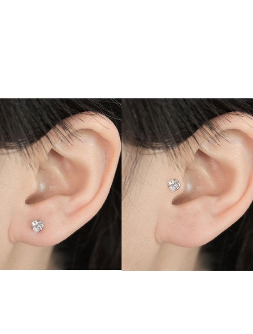 PiercingJ 8-12pcs Unisex Cubic Zirconia Gem Stainlss Steel Barbell Earring/Cartilage Helix Earring/Stud Earring