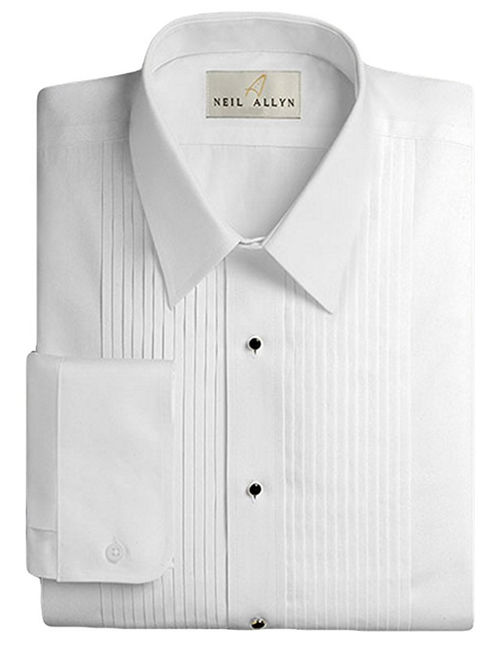 Neil Allyn Men's 1/4" Pleat Tuxedo Shirt, Suspenders, and Bowtie Set