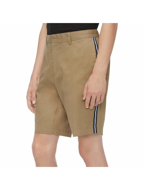 Calvin Klein Men's Contrast Stripe Cotton Twill Shorts
