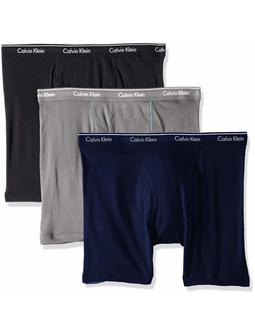 Calvin Klein Men's 100% Cotton Solid Elastric Waist Boxer 