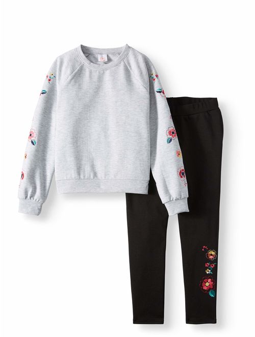 Wonder Nation Fashion Sweatshirt and Legging, 2-Piece Outfit Set (Little Girls, Big Girls & Girls' Plus)