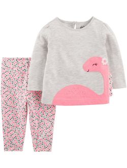 Toddler Girl Long Sleeve Shirt & Pants, 2 pc Outfit Set
