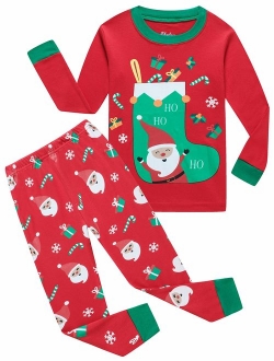 shelry Girls Christmas Pajamas Big Boys Pjs Sleepwear Kids Clothes Stripe Pants Set