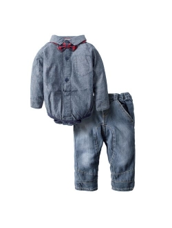 BIG ELEPHANT Kid Boys'2 Pieces Trendy Long Sleeve Top Pant Clothing Set H18