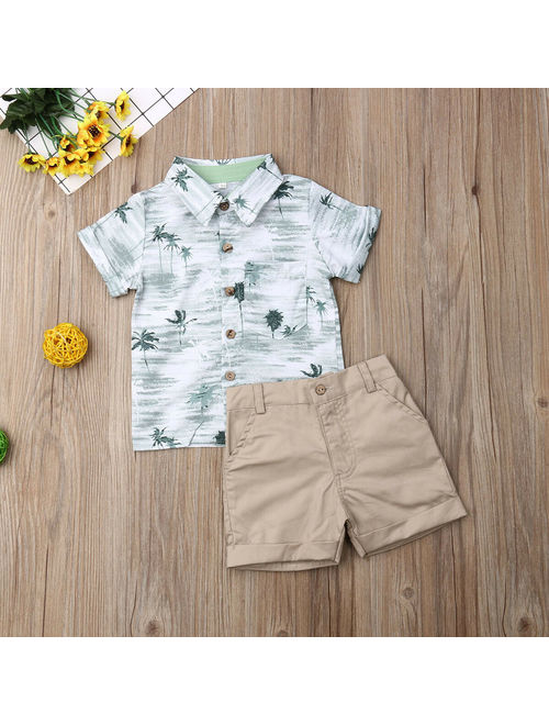Toddler Kids Baby Boy Tops T-shirt Shorts Pants Gentleman Formal Suit Outfits Summer Fashion Boys Clothes Set