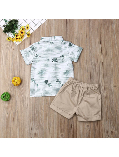 Toddler Kids Baby Boy Tops T-shirt Shorts Pants Gentleman Formal Suit Outfits Summer Fashion Boys Clothes Set