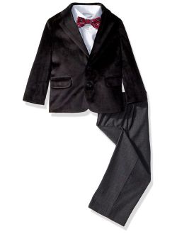 Boys' 4-Piece Suit Set with Dress Shirt, Bow Tie, Jacket, and Pants