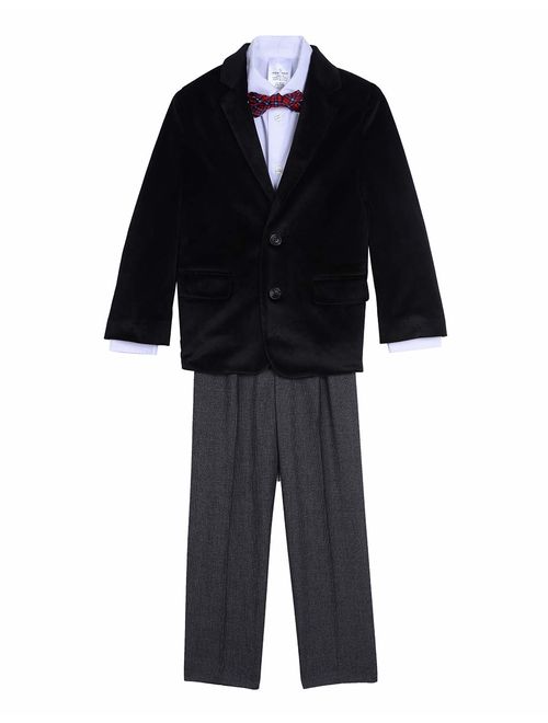 Nautica Boys' 4-Piece Suit Set with Dress Shirt, Bow Tie, Jacket, and Pants