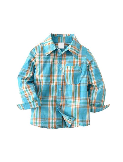 Little Boy Clothes Set 2pcs Long Sleeve Plaid Shirt + Denim Pants Jeans Set Infant Boys Casual Outfit Clothing Set