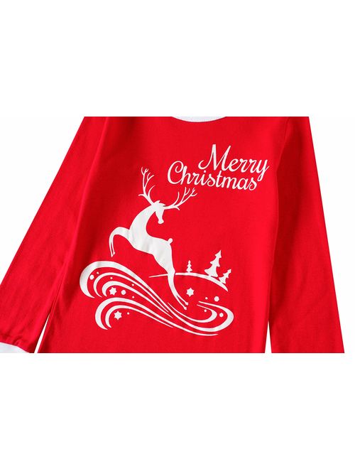 shelry Christmas Pajamas for Girls Elf Clothes Children Boys Pjs Sleepwear Stripe Pants Set