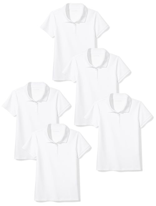 Essentials Girls Short-Sleeve Uniform Interlock Polo 