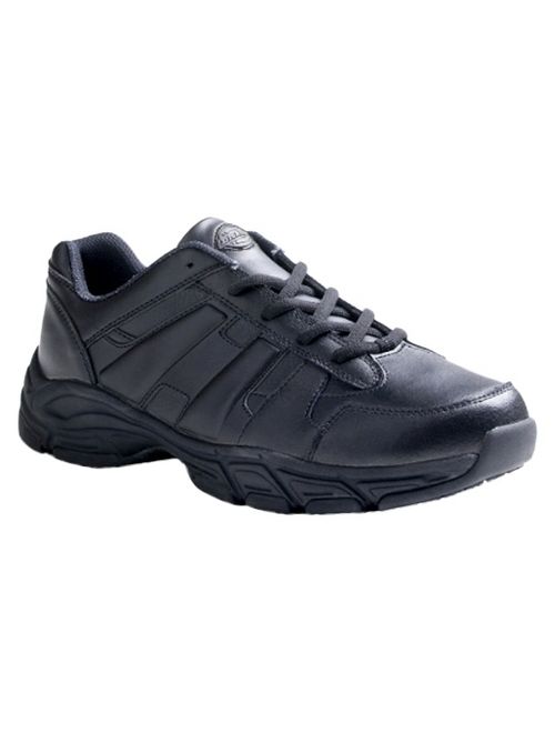 Dickies Men&#39;s Athletic Lace Genuine Leather Slip Resistant Sneakers - Black 5.5