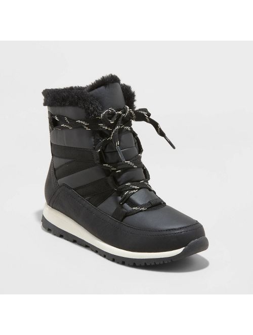 Women's Hessie Nylon Sport Bottom Winter Boots - Universal Thread&#153; Black