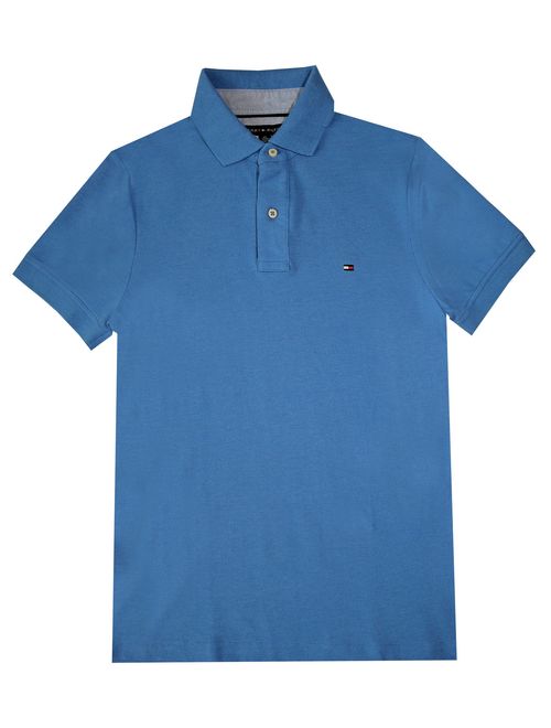 Tommy Hilfiger Mens Custom Fit Solid Color Polo Shirt - XL - Blue