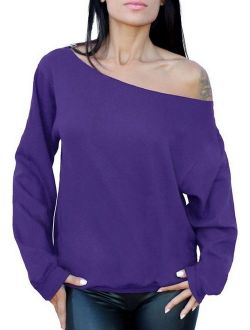 Awkwardstyles Women's Sexy Off The Shoulder Slouchy Oversized Sweatshirt