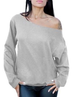 Awkwardstyles Women's Sexy Off The Shoulder Slouchy Oversized Sweatshirt