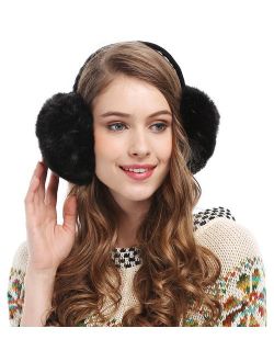 Womens Headband Winter Faux Fur Outdoor EarMuffs Warmers Adjustable Earwarmer