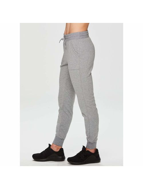 RBX Active Women's Athletic Super Soft Lightweight Cuffed Tapered Fleece Jogger Sweatpants with Pockets