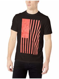 Men's Short Sleeve Texture Ck Logo Print Crew Neck T-Shirt