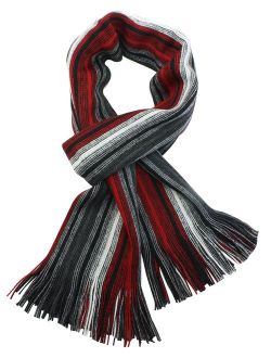 Dahlia Men's Soft, Warm and Long Winter Scarf, Striped Knit