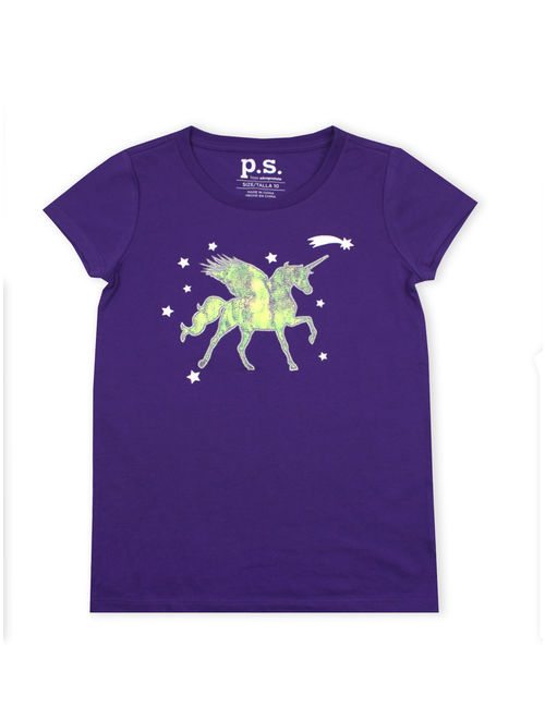 p.s.09 from aeropostale Embellished Sequin Graphic T-Shirt (Little Girls & Big Girls)