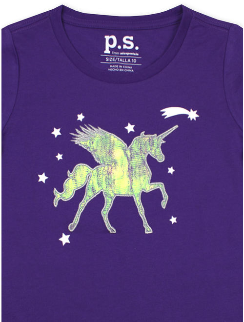 p.s.09 from aeropostale Embellished Sequin Graphic T-Shirt (Little Girls & Big Girls)