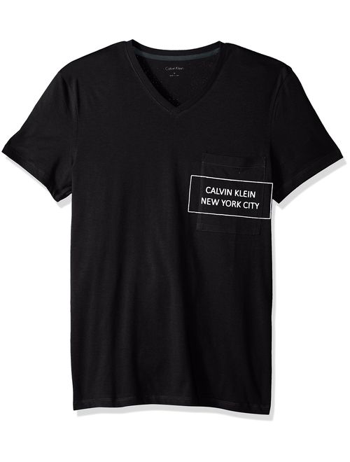 Calvin Klein Men's Short Sleeve V-Neck Graphic T-Shirts