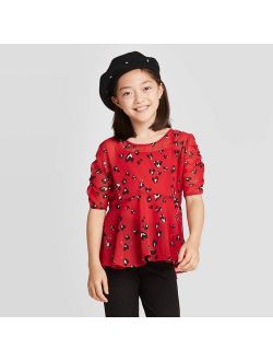 Girls' Caterpillar Sleeve Top - art class Red