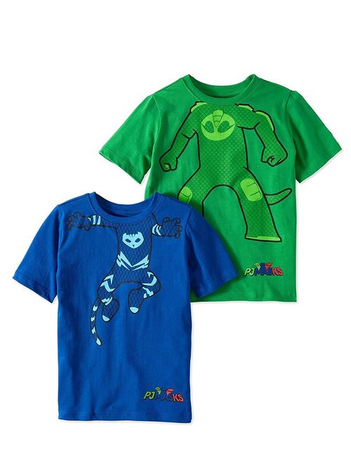 PJMASKS PJ Masks Short Sleeve T-Shirt - 2 Pack of Catboy & Gekko Short Sleeve Headless T-Shirts