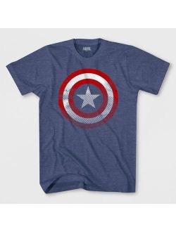 Boys' Captain America Short Sleeve T-Shirt - Denim Heather