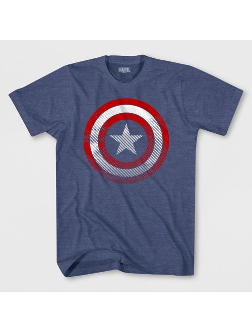 Boys' Captain America Short Sleeve T-Shirt - Denim Heather