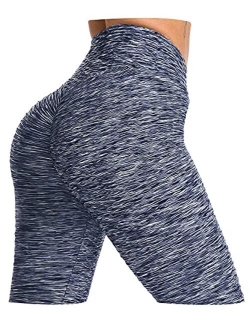 Ruched Butt Lifting High Waist Textured Yoga Pants Tummy Control Workout Leggings