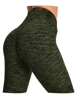 Ruched Butt Lifting High Waist Textured Yoga Pants Tummy Control Workout Leggings