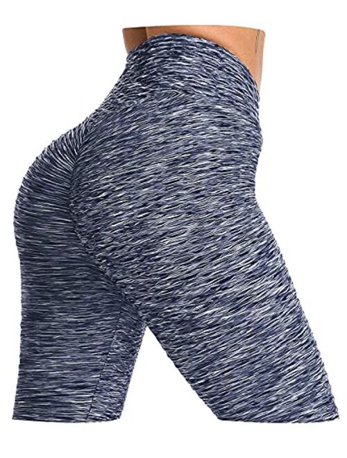 AIMILIA Ruched Butt Lifting High Waist Textured Yoga Pants Tummy Control Workout Leggings