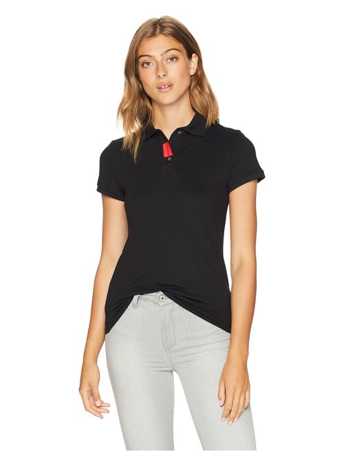 Calvin Klein Women's Short Sleeve Polo Shirt with Logo Placket