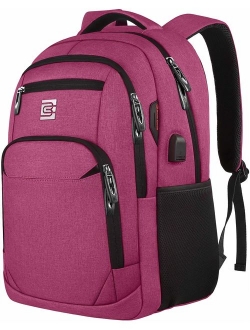 Volher Business Travel Anti Theft Slim Durable Laptops Backpack with USB Charging Port for Women & Men