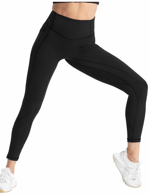 Hopgo High Waisted Workout Yoga Pants with Pockets Butt Lifting Leggings 