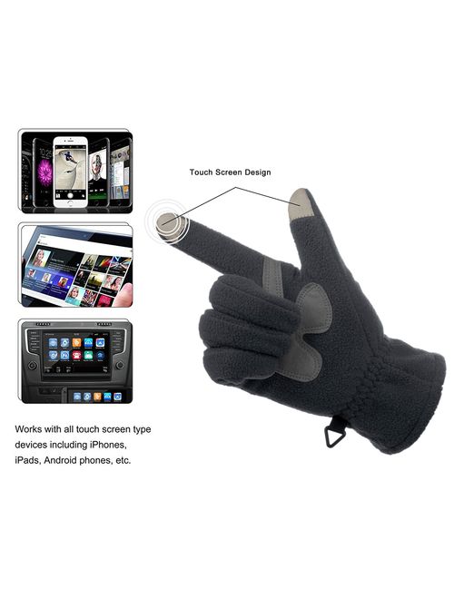 Knolee Men&Women Winter Glove Outdoor Warm Fleece Gloves With TouchScreen