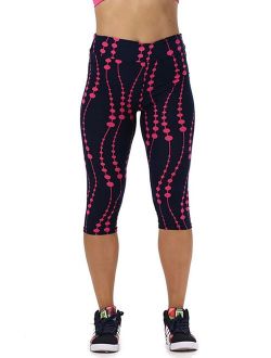 APRIL GIRL Womens Tartan Active Workout Capri Leggings Outfit Stretch Tights
