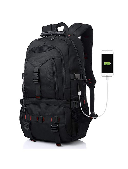 Tocode Laptop Backpack 17-Inch Bag with USB Charging Port & Headphone Port
