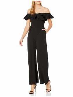 Women's Off-The-Shoulder Jumpsuit with Ruffle Sleeves