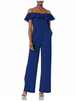 Women's Off-The-Shoulder Jumpsuit with Ruffle Sleeves