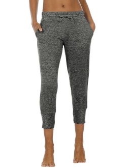 icyzone Women's Active Joggers Sweatpants - Athletic Yoga Lounge Capris with Pockets