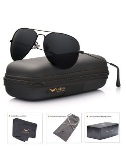 Aviator Sunglasses for Men Polarized - UV 400 Protection with case 60MM Classic Style