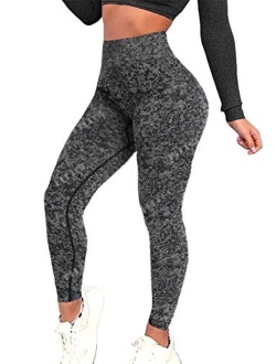Women's Seamless Leggings Ankle Compression Yoga Pants Tummy Control Running Workout Tights