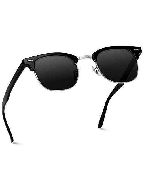 WearMe Pro - Classic Half Frame Polarized Semi-Rimless Rimmed Sunglasses